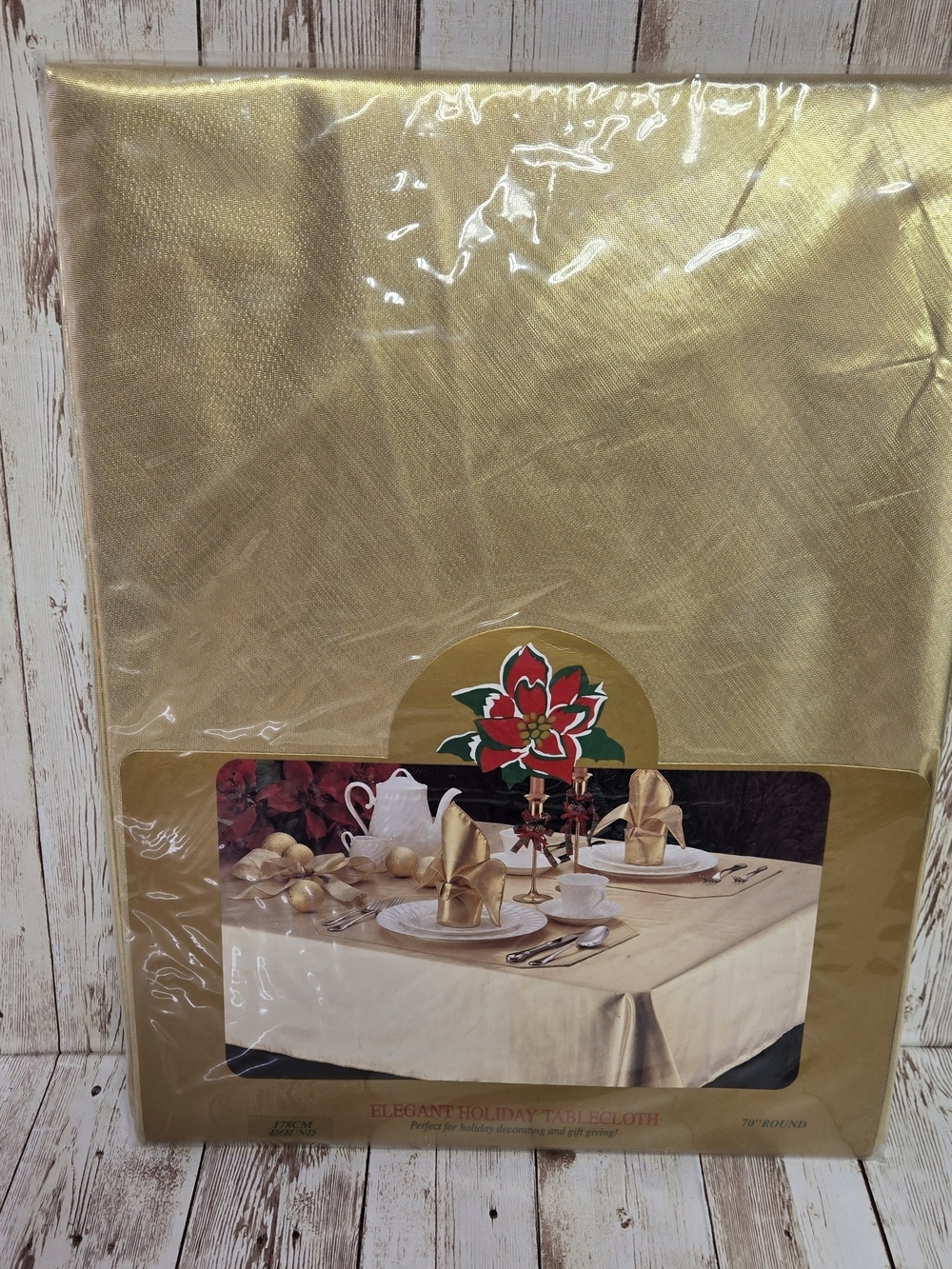 Elegant Gold Holiday Tablecloth